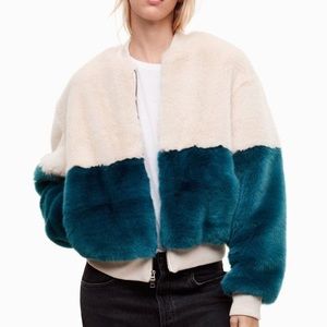 TNA Faux Fur Bomber Jacket (L)